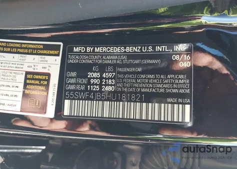 2017 Mercedes-Benz C 300 Sport from USA, damaged, VIN 55SWF4JB5HU181821